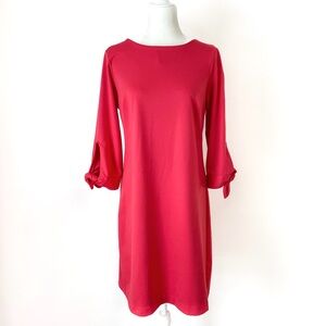 Talbots Pink Shift Dress with Tie Sleeves